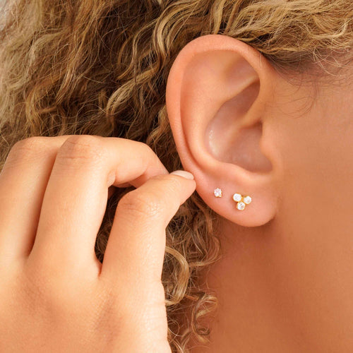 A Topo Mini Circon Cuadrado Cristal